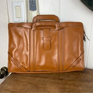 Vintage Leather Unisex Briefcase Laptop Document Commuter Bag